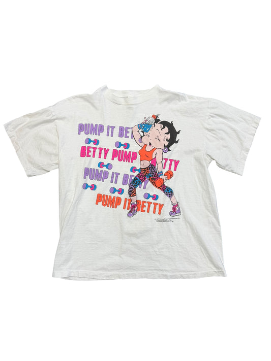 Vintage 1994 Pump It Betty Boop Workout Tee Size XL