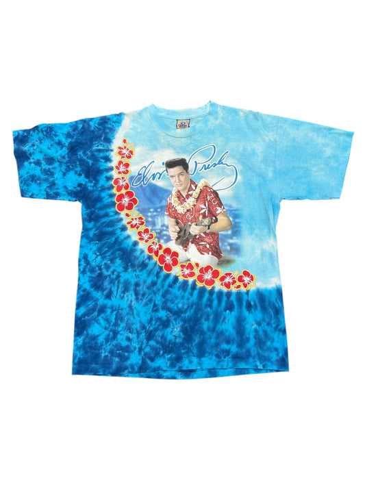 Vintage Elvis Hawaiian Tie Dye Tee Size XL