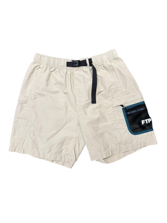 FTP Beige Mesh Pocket Track Shorts Size S