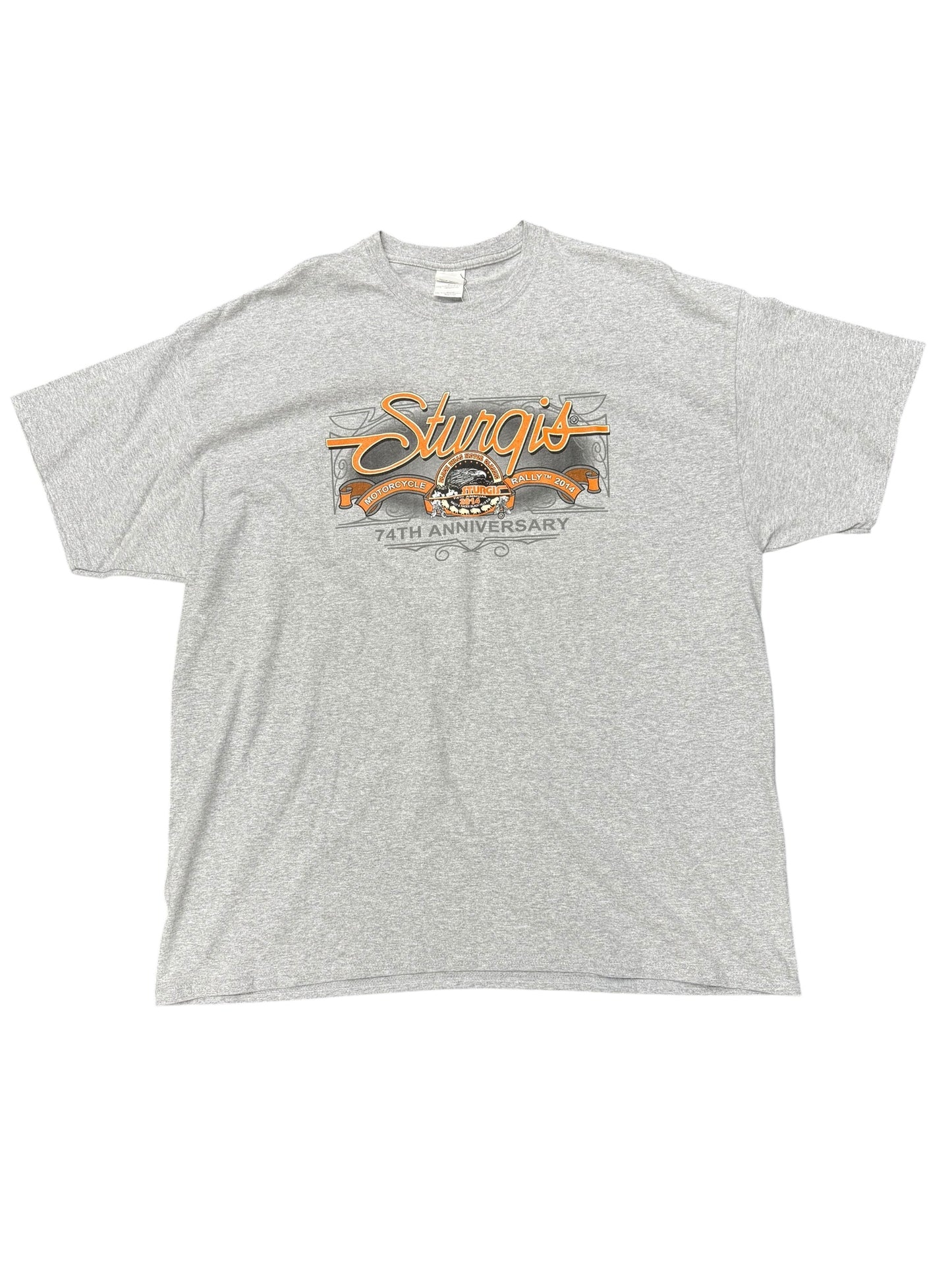 2014 Sturgis '74th Anniversary' Graphic Print DEADSTOCK Tee Size 2XL