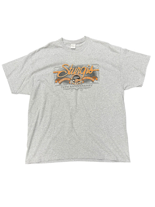 2014 Sturgis '74th Anniversary' Graphic Print DEADSTOCK Tee Size 2XL