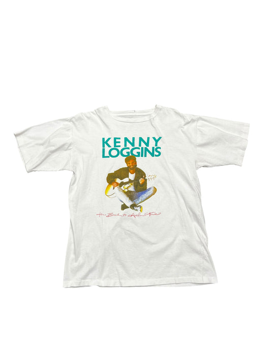Vintage 80s Kenny Loggins 'Back to Avalon Tour' Promo Graphic Tee Size L