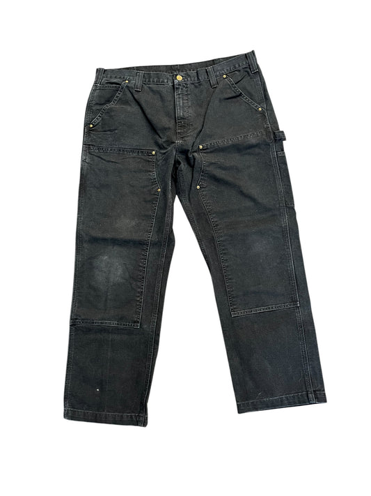 Carhartt Black Cargo Canvas Double Knee Pants 38 Waist