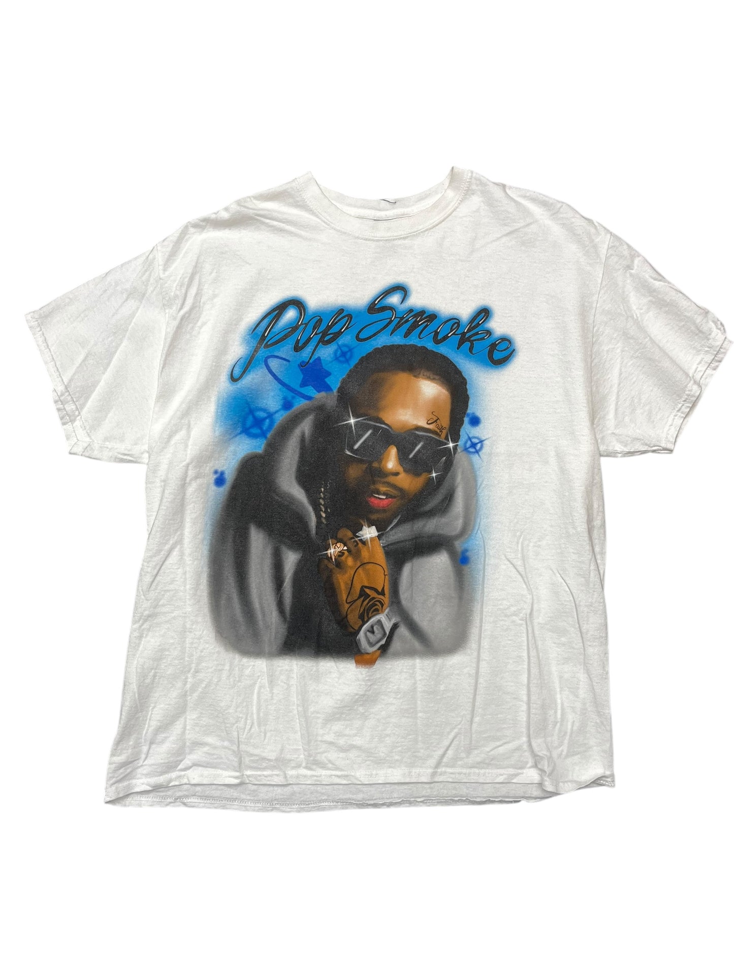 Pop Smoke Air Brush Graphic Print Tee Size XL