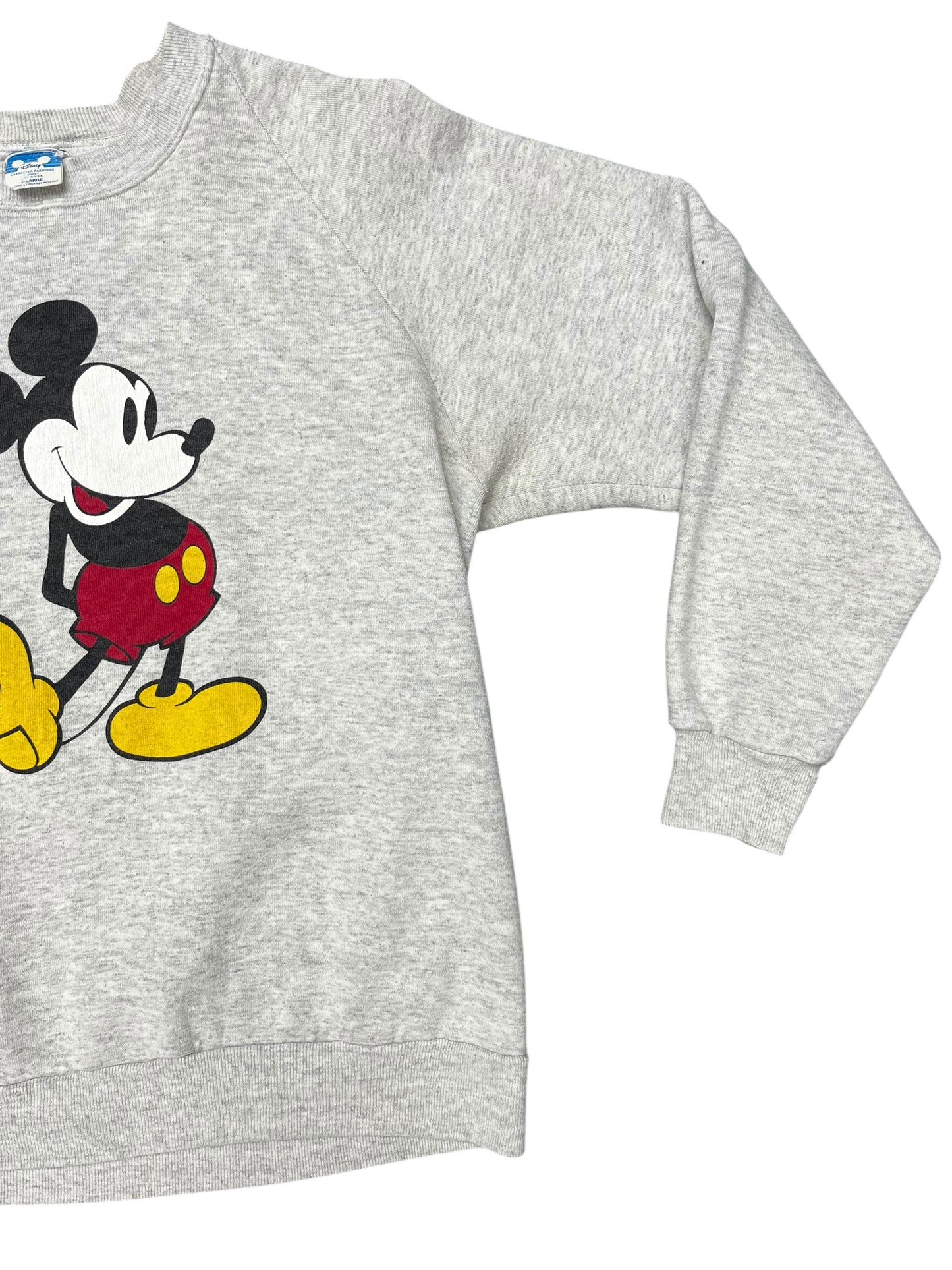 Vintage 80s Disney Mickie Mouse Mischievous Pose Heather Grey Crewneck Size XL