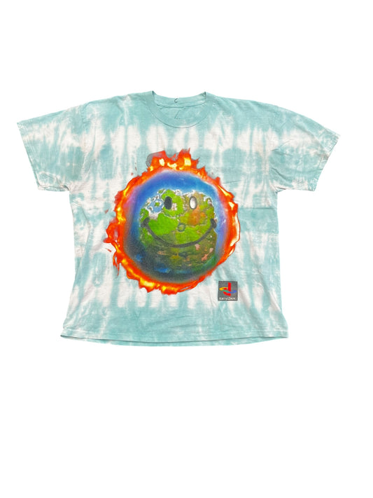 Cactus Jack Fortnite Earth Smiling Tie Dye Graphic Print Tee Size XL