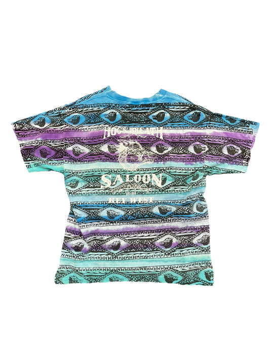 Vintage Hog's Breathe Saloon Biker-Themed Tie Dye AOP Tee Size XXL